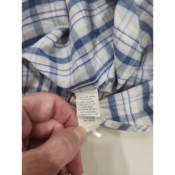 Vineyard Vines Shirt Whale Button Down White Plaid Slim Fit Men's Large - Picture 8 of 9